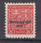 Obrázek k výrobku 12574 - 1939, Slovenský štát, 004, Přetisk Slovenský šát 1939, posun, **