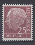 Obrázek k výrobku 14213 - 1954, Bundes, 0182, Výplatní známky: Spolkový prezident Theodor Heuss (I), **
