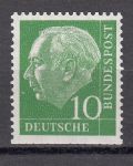 Obrázek k výrobku 14217 - 1954, Bundes, 0177/0186, Výplatní známky: Spolkový prezident Theodor Heuss (I), **