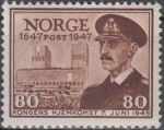 Obrázek k výrobku 17427 - 1947, Norsko, 0331, 300 let Norské pošty: Polární výzkumníci Dr. Nanse a Amundsen a \"Fram\" ∗∗
