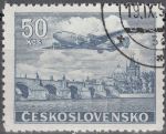 Obrázek k výrobku 17591 - 1946, ČSR II, L22, Letecké motivy: Letadlo nad Bratislavou ⊙