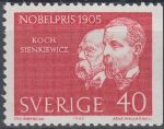 Obrázek k výrobku 20750 - 1965, Švédsko, 0543Dl, Nositelé Nobelovy ceny za rok 1905: Robert Koch a Henryk Sienkiewicz ∗∗