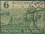 Obrázek k výrobku 27933 - 1945, Sovětská okupační zóna (Provincie Sasko), 084X, Výplatní známka: Znak provincie ⊙