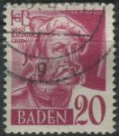 Obrázek k výrobku 29363 - 1948, Francouzská okupační zóna (Bádensko), 33, Výplatní známka: Osobnosti a obrázky z Bádenska (III): Hans Baldung ⊙