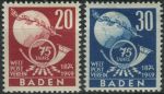 Obrázek k výrobku 29371 - 1949, Francouzská okupační zóna (Bádensko), 54/55, 100 let německých poštovních známek ∗