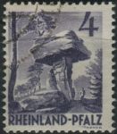 Obrázek k výrobku 29388 - 1948, Francouzská okupační zóna (Porýní Falc), 33a, Výplatní známka: Obrázky z Porýní-Falc (III): Čertova skála u Kaltenbachu ⊙