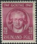 Obrázek k výrobku 29743 - 1949, Francouzská okupační zóna (Porýní-Falc), 46, 200. výročí narození Johanna Wolfganga Goetheho ∗