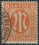 Obrázek k výrobku 30083 - 1945, Americká a Britská okupační zóna, 011C, Výplatní známka: \"M\" v oválu ⊙