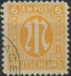 Obrázek k výrobku 30258 - 1945, Americká a Britská okupační zóna, 003, Výplatní známka: \"M\" v oválu ⊙