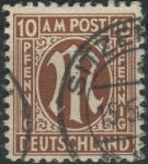 Obrázek k výrobku 30260 - 1945, Americká a Britská okupační zóna, 005, Výplatní známka: \"M\" v oválu ⊙