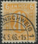 Obrázek k výrobku 30267 - 1945, Americká a Britská okupační zóna, 009, Výplatní známka: \"M\" v oválu ⊙