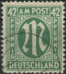 Obrázek k výrobku 30270 - 1945, Americká a Britská okupační zóna, 029, Výplatní známka: \"M\" v oválu ⊙