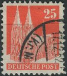 Obrázek k výrobku 31403 - 1949, Americká a Britská okupační zóna, 087wgWBIII, Výplatní známka: Stavby - Kolínský dóm ⊙