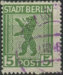Obrázek k výrobku 32554 - 1945, Okupační zóna Berlín a Braniborsko, 1A, Výplatní známka: Berlínský medvěd ⊙