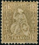 Obrázek k výrobku 32864 - 1881, Švýcarsko, 0038, Výplatní známka: Sedící Helvetia ∗