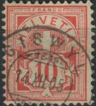 Obrázek k výrobku 33142 - 1882, Švýcarsko, 0053, Výplatní známka: Kříž nad štítem ⊙