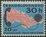 Obrázek k výrobku 33383 - 1973, ČSR II, 2028VV, Výročí spojů: Telefonní sluchátko ∗∗