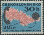 Obrázek k výrobku 33385 - 1973, ČSR II, 2028VV, Výročí spojů: Telefonní sluchátko ∗∗