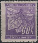 Obrázek k výrobku 33404 - 1941, Protektorát, 055VV, Výplatní známka: Lipové listy (ocelotisk) ∗∗