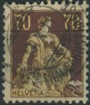 Obrázek k výrobku 33451 - 1908, Švýcarsko, 0107, Výplatní známka: Sedící Helvetia ⊙