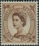 Obrázek k výrobku 34677 - 1954, Anglie, 0262X, Výplatní známka: Královna Alžběta II. ∗∗