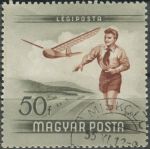 Obrázek k výrobku 36295 - 1954, Maďarsko, 1376, Den letců: Mladý modelář ⊙