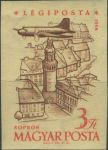 Obrázek k výrobku 37180 - 1958, Maďarsko, 1566B, Letecká známka: Letadla nad pamětihodnostmi - Řetězový most v Budapešti ∗∗