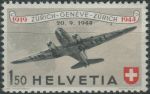 Obrázek k výrobku 37349 - 1944, Švýcarsko, 0438, Letecká známka: 25 let Švýcarské letecké pošty ∗∗
