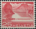 Obrázek k výrobku 38557 - 1949, Švýcarsko, 0533II, Výplatní známka: Krajinky a technické motivy - Přehrada Grimsel ∗∗