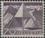 Obrázek k výrobku 38561 - 1949, Švýcarsko, 0539, Výplatní známka: Krajinky a technické motivy - Železniční viadukt u Flisuru ∗∗