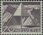 Obrázek k výrobku 38562 - 1949, Švýcarsko, 0540a, Výplatní známka: Krajinky a technické motivy - Triangulační bod Finsteraarhornu ∗∗
