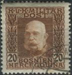 Obrázek k výrobku 39619 - 1912, Bosna a Hercegovina, 070, Výplatní známka: Císař František Josef I. ⊙