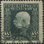 Obrázek k výrobku 39622 - 1912, Bosna a Hercegovina, 073, Výplatní známka: Císař František Josef I. ⊙