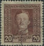 Obrázek k výrobku 40126 - 1917, Bosna a Hercegovina, 129A, Výplatní známka: Císař Karel I. ⊙
