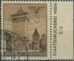 Obrázek k výrobku 40418 - 1940, Generální Gouvernement, 040p, Výplatní známka: Stavby - Floriánská brána, Krakov ⊙ o D