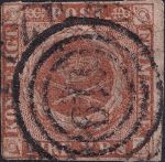 Obrázek k výrobku 40572 - 1852, Dánsko, 0001IIa, Výplatní známka: Korunovační klenoty ve vavřínovém věnci ⊙