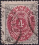 Obrázek k výrobku 40585 - 1871, Dánsko, 0016IAa, Výplatní známka: Číslice v rámu ⊙