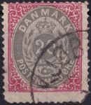 Obrázek k výrobku 40602 - 1875, Dánsko, 0028IIYA, Výplatní známka: Číslice v rámu ⊙