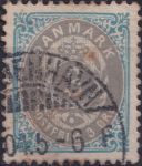 Obrázek k výrobku 40603 - 1875, Dánsko, 0022IYAb, Výplatní známka: Číslice v rámu ⊙