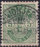 Obrázek k výrobku 41132 - 1895, Dánsko, 0034YB, Výplatní známka: Znak v oválu, větší číslice ⊙
