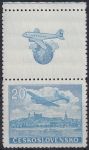 Obrázek k výrobku 41901 - 1946, ČSR II, L20KH, Letecká známka: Letecké motivy - Letadlo nad Bratislavou ✶✶ o H