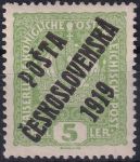 Obrázek k výrobku 42107 - 1919, ČSR I, 0038VV, PČ 1919: Výplatní známka malého formátu z let 1916-1918 (císař Karel I.) ✶