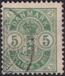 Obrázek k výrobku 42370 - 1902, Dánsko, 0034ZB, Výplatní známka: Znak v oválu, větší číslice ⊙