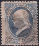 Obrázek k výrobku 42424 - 1870/1871, USA, 0036, Výplatní známka: Prezidenti a politikové - Benjamin Franklin ⊙