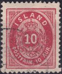 Obrázek k výrobku 44107 - 1876, Island, 0008A, Výplatní známka: Číslice s oválnou korunou ⊙