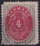 Obrázek k výrobku 44092 - 1870, Dánsko, 0018IA, Výplatní známka: Číslice v rámu ⊙