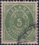 Obrázek k výrobku 44195 - 1882, Island, 0013A, Výplatní známka: Číslice s oválnou korunou ⊙
