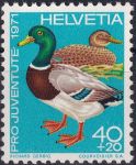Obrázek k výrobku 44339 - 1971, Švýcarsko, 0963, „Pro Juventute“: Ptáci - Anas platyrhynchos ⊙