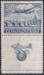 Obrázek k výrobku 45126 - 1946, ČSR II, L20KH, Letecká známka: Letecké motivy - Letadlo nad Bratislavou ✶ o H