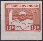 Obrázek k výrobku 45286 - 1945, ČSR II, 0358VV, Výplatní známka: Košické vydání - Symbol spojenectví ČSR-SSSR ✶✶ o H